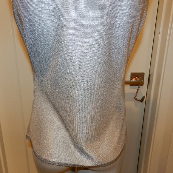 NWT White House Black Market Micro Sequin Drape Neck Pullover Top Size XS - Picture 7 of 9